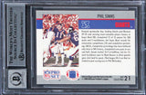 Giants Phil Simms Signed 1990 Pro Set Super Bowl MVP's #21 Card Auto 10 BAS Slab