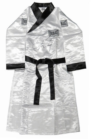 Floyd Mayweather Jr Signed Everlast White Boxing Robe - SCHWARTZ