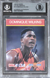 Hawks Dominique Wilkins Signed 1990 Hoops Collectabooks #35 Card BAS Slabbed