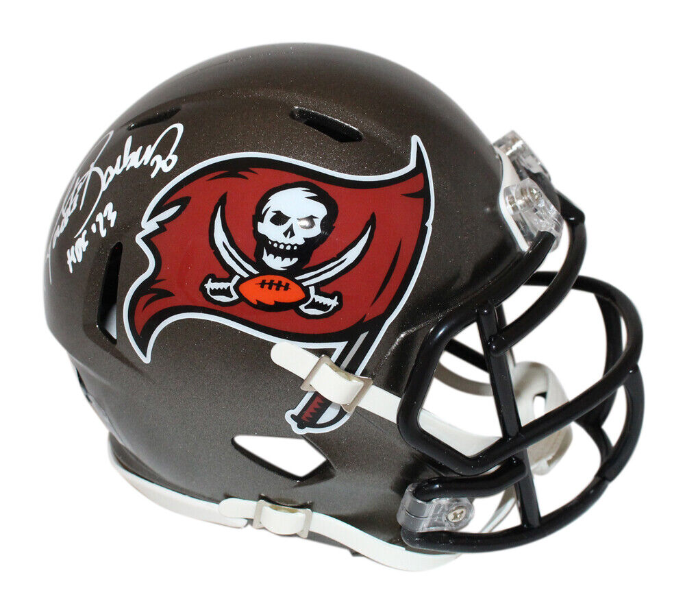 Denver Autographs Ronde Barber Signed Tampa Bay Bucs TB '97-'13 Mini Helmet w/HOF BAS 40183