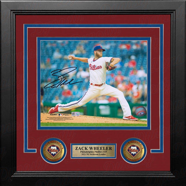 Zack Wheeler Phillies Autographed Signed 8x10 Framed Photo Fanatics COA