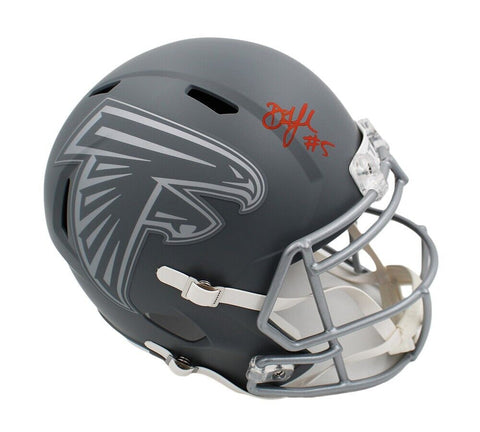 Drake London Signed Atlanta Falcons Speed Full Size Slate NFL Helmet