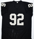 Richard Seymour Autographed Black Pro Style Jersey - Beckett W Hologram *Black