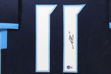 AJ A.J. BROWN (Titans dark blue TOWER) Signed Autographed Framed Jersey Beckett