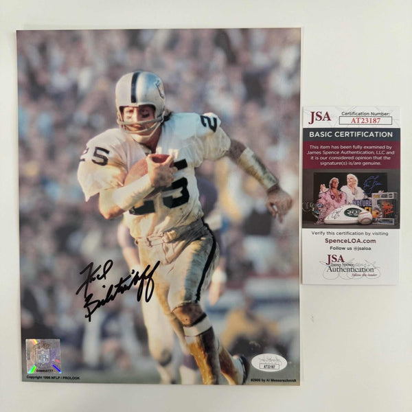 Autographed/Signed Fred Biletnikoff Oakland Raiders 8x10 Football Photo JSA COA