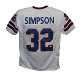 O.J. Simpson Autographed/Signed Pro Style White XL Jersey JSA 30371