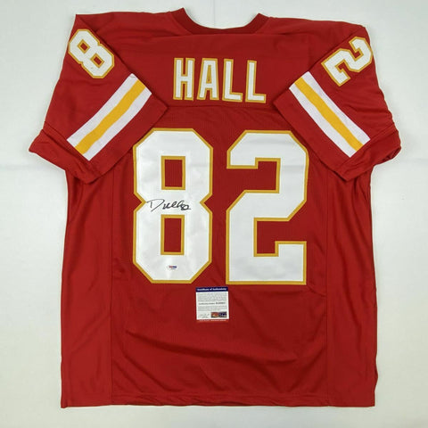 Autographed/Signed DANTE HALL Kansas City Red Football Jersey PSA/DNA COA Auto