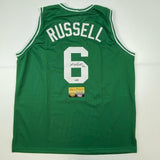 Autographed/Signed Bill Russell Boston Green Jersey Hollywood Collectibles COA