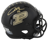 Purdue Aidan O'Connell Authentic Signed Black Speed Mini Helmet BAS Witnessed