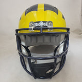 AIDAN HUTCHINSON SIGNED MICHIGAN WOLVERINES F/S SPEED REPLICA HELMET BECKETT QR