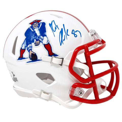 Rob Gronkowski New England Patriots Signed Riddell Throwback Mini Helmet JSA