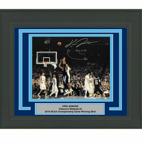 FRAMED Autographed/Signed KRIS JENKINS Shot Hand Drawn Play 16x20 Photo JSA COA