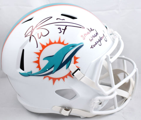 Ricky Williams Signed Dolphins F/S Speed Helmet SWED - Beckett W Hologram *Black