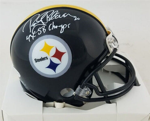 Rocky Bleier Signed Steelers Mini-Helmet Inscribed "4X SB Champ" (Beckett COA)