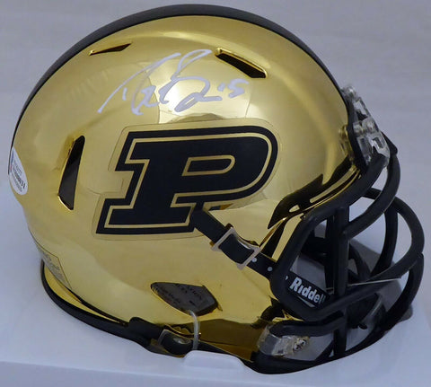 DREW BREES AUTOGRAPHED PURDUE CHROME GOLD SPEED MINI HELMET BECKETT 191123