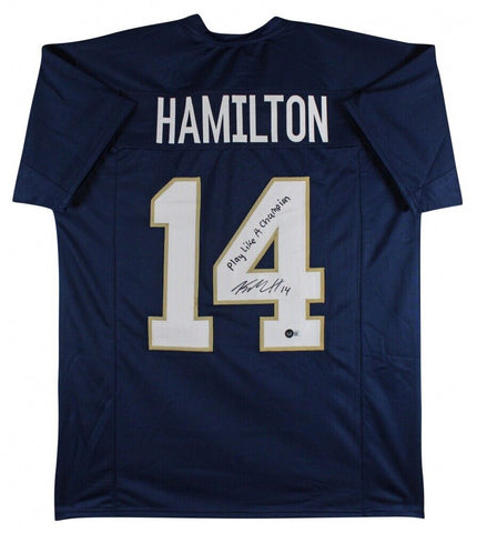 Kyle Hamilton Signed Notre Dame Jersey Inscribd "Play Like a Champion" (Beckett)