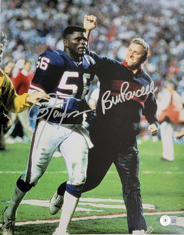 Bill Parcells & Lawrence Taylor Signed New York Giants 11x14 Photo Beckett