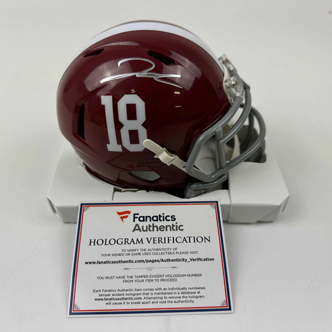 Autographed/Signed Jahmyr Gibbs Alabama Crimson Tide Mini Helmet Fanatics COA