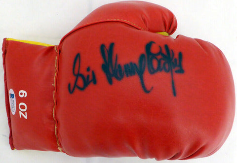 Sir Henry Cooper Autographed Signed Red Boxing Glove Beckett BAS #C71414