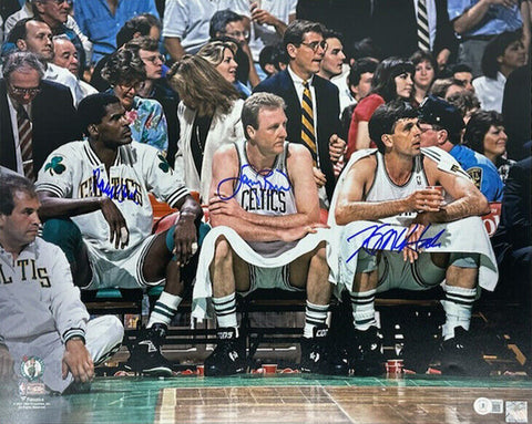 Celtics Larry Bird, Kevin McHale & Robert Parish Signed 16x20 Photo BAS Witness