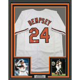 Framed Autographed/Signed Rick Dempsey "MVP 83 WS" 35x39 White Jersey BAS COA
