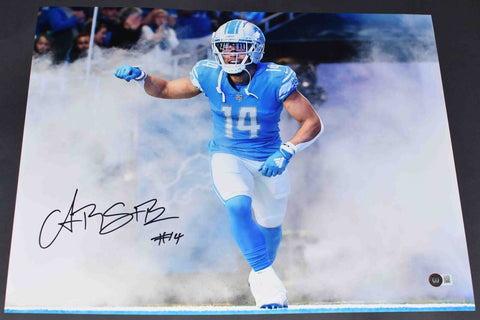 AMON-RA ST BROWN AUTOGRAPHED SIGNED DETROIT LIONS SMOKE 16x20 PHOTO BECKETT