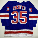 Autographed/Signed MIKE RICHTER New York Blue Hockey Jersey PSA/DNA COA Auto