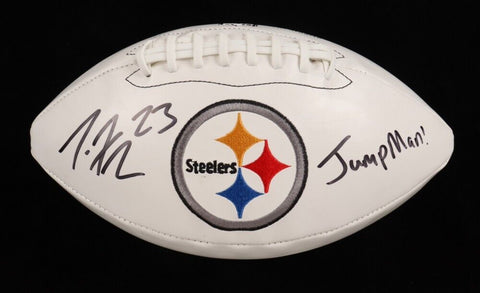 Joe Haden Signed Pittsburgh Steelers Logo Football (Beckett) 3xPro Bowl Corner