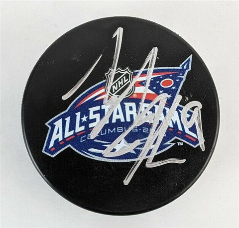 Tyler Johnson Signed 2015 NHL All-Star Game Logo Hockey Puck (JSA COA) Lightning