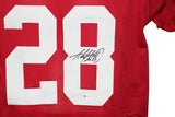 Adrian Peterson Autographed/Signed College Style Red XL Jersey BAS 33058