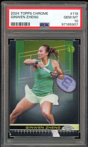 2024 Topps Chrome Tennis #119 Qinwen Zheng RC Rookie PSA 10 GEM MINT