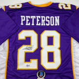 Autographed/Signed Adrian Peterson Minnesota Purple Football Jersey Beckett COA