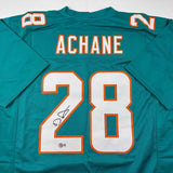 Autographed/Signed De'Von DeVon Achane Miami Teal Jersey Beckett BAS COA