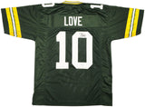 GREEN BAY PACKERS JORDAN LOVE AUTOGRAPHED GREEN JERSEY BECKETT WITNESS 232817