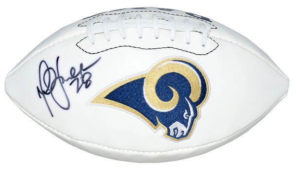 MARSHALL FAULK AUTOGRAPHED ST LOUIS RAMS WHITE LOGO FOOTBALL JSA