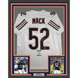 FRAMED Autographed/Signed KHALIL MACK 33x42 Chicago White Jersey Beckett BAS COA