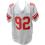 Michael Strahan Autographed/Signed Pro Style XL White Jersey BAS 30402