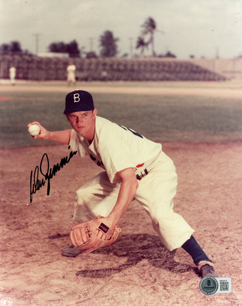 Don Zimmer Autographed Brooklyn Dodgers 8x10 Photo Beckett 45212