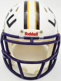 ODELL BECKHAM JR. AUTOGRAPHED LSU WHITE SPEED MINI HELMET BECKETT WITNESS 235089