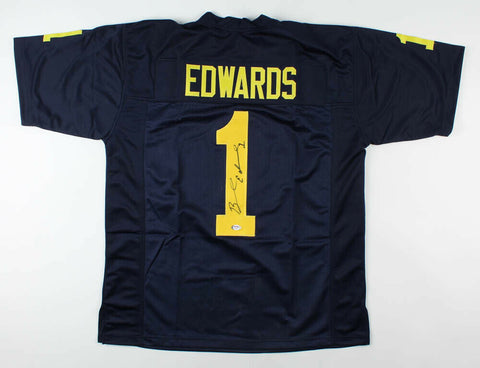 Braylon Edwards Signed Michigan Wolverines Jersey (PSA COA) Browns Pro Bowl W.R.