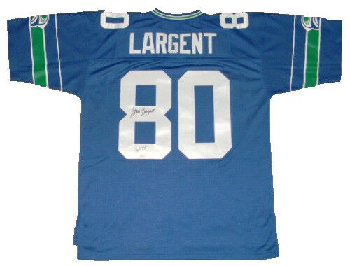 STEVE LARGENT SIGNED AUTOGRAPHED SEATTLE SEAHAWKS #80 MITCHELL & NESS JERSEY JSA