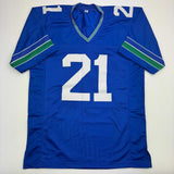 Autographed/Signed Devon Witherspoon Seattle Blue Retro Football Jersey BAS COA