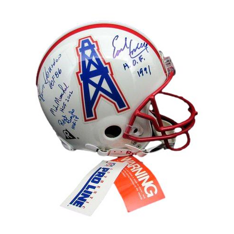 Houston Oilers Signed by 8 HOFers Full Size Pro Line Authentic Helmet JSA 190071