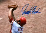 Johnny Bench Autographed Cincinnati Reds 16x20 Catching Photo- Fanatics *Blue