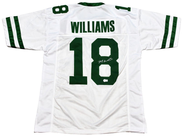 MIKE WILLIAMS SIGNED AUTOGRAPHED NEW YORK JETS #18 WHITE JERSEY BECKETT