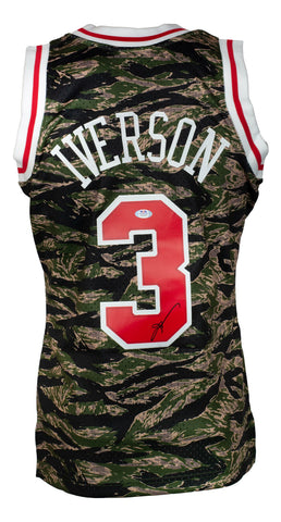 Allen Iverson Signed 76ers 1996-97 Camo Mitchell & Ness Swingman Jersey PSA