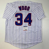 Autographed/Signed Kerry Wood Chicago Pinstripe Baseball Jersey PSA/DNA COA