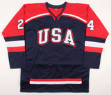 Chris Chelios Signed Team USA Jersey Inscribed "HOF 2013" (Beckett COA)