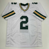 Autographed/Signed Mason Crosby Green Bay White Football Jersey JSA COA