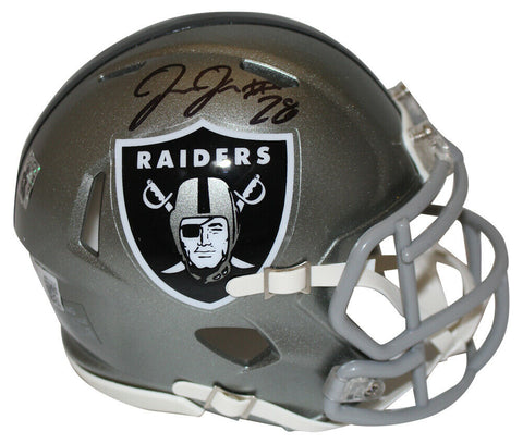 Josh Jacobs Autographed Las Vegas Raiders Flash Mini Helmet Beckett 35367